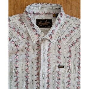 Men’s Howler Bros H Bar B Shirt Pearl Snap Grid Floral White Shirt Large